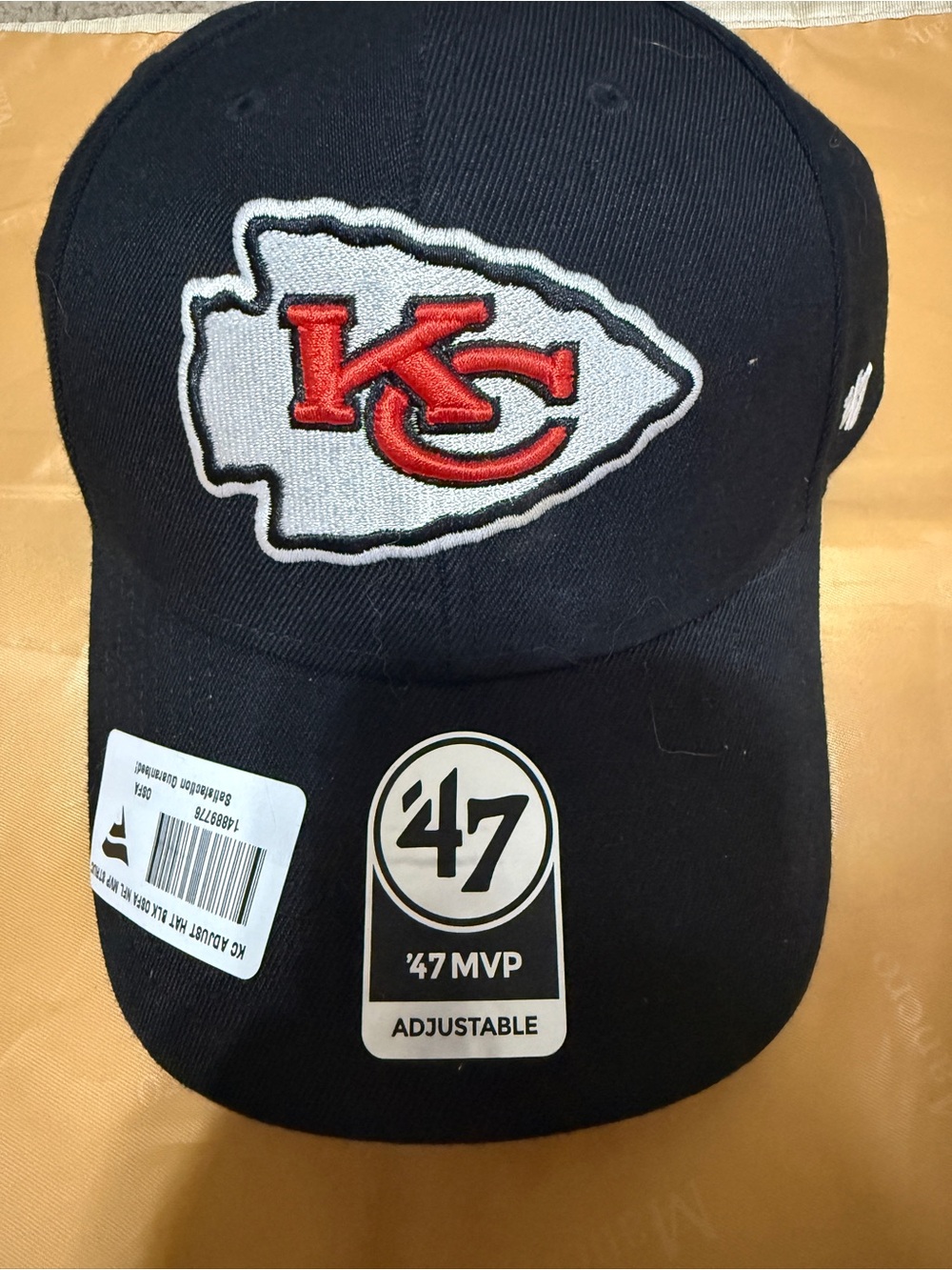 47 Black Kansas City Chiefs Adjustable Cap with Red Logo